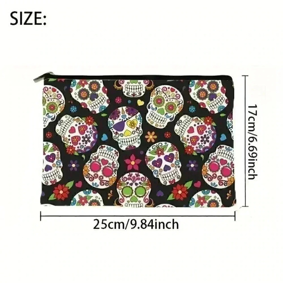 Skull & Floral Makeup Bag - Picture 4 of 4